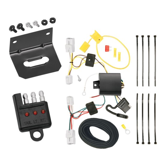 Trailer Wiring and Bracket w/ Light Tester For 12-17 KIA Rio Plug & Play 4-Flat Harness