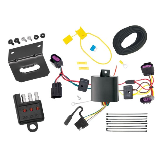 Trailer Wiring and Bracket w/ Light Tester For 12-14 Chrysler 200 Dodge Avenger Plug & Play 4-Flat Harness