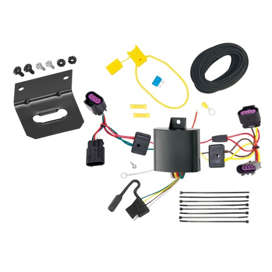 Trailer Wiring and Bracket For 12-14 Chrysler 200 Dodge Avenger 4-Flat Harness Plug Play