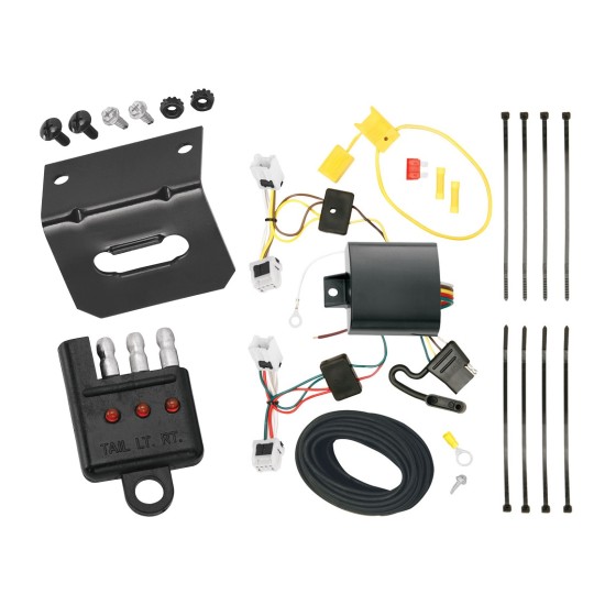 Trailer Wiring and Bracket w/ Light Tester For 13-22 Nissan Sentra Excluding SR, SR Turbo and Nismo 14-19 Versa Note Plug & Play 4-Flat Harness