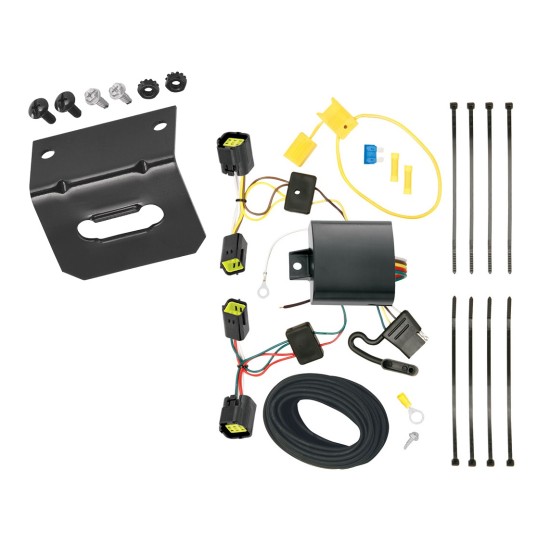 Trailer Wiring and Bracket For 10-13 Ford Transit Connect Plug & Play 4-Flat Harness