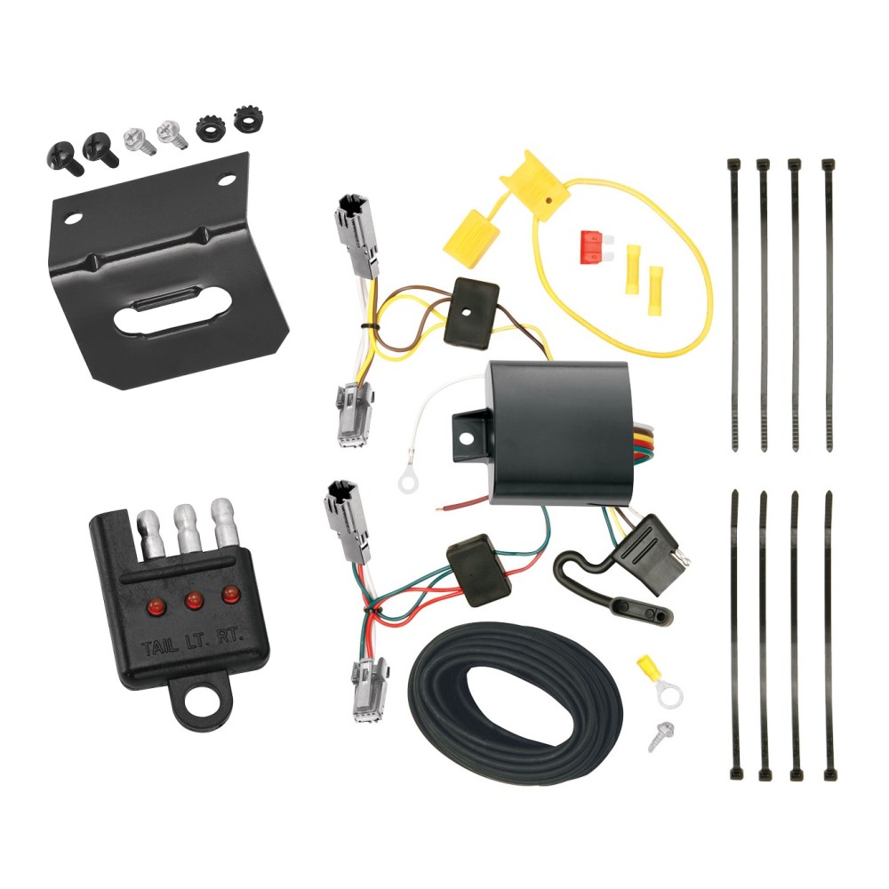 Trailer Wiring and Bracket w/ Light Tester For 13-15 Chevy Malibu LTZ 16-19 Limited LTZ Old Body Style Plug & Play 4-Flat Harness