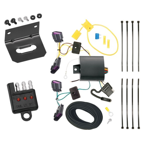 Trailer Wiring and Bracket w/ Light Tester For 14-24 Dodge Durango Plug & Play 4-Flat Harness