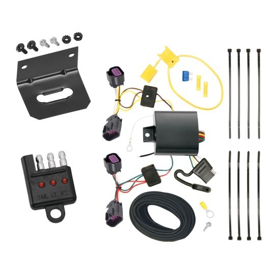 Trailer Wiring and Bracket w/ Light Tester For 14-24 RAM ProMaster 1500 2500 3500 Plug & Play 4-Flat Harness