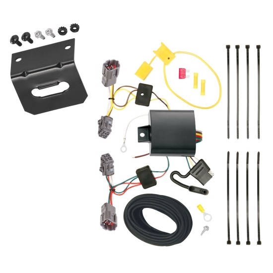 Trailer Wiring and Bracket For 10-19 KIA Soul All Styles 4-Flat Harness Plug Play