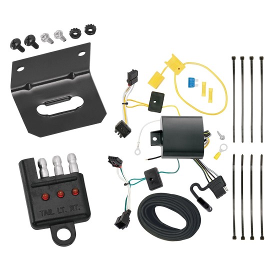 Trailer Wiring and Bracket w/ Light Tester For 15-22 Volkswagen Golf 12-19 VW Passat 4-Flat Harness Plug Play