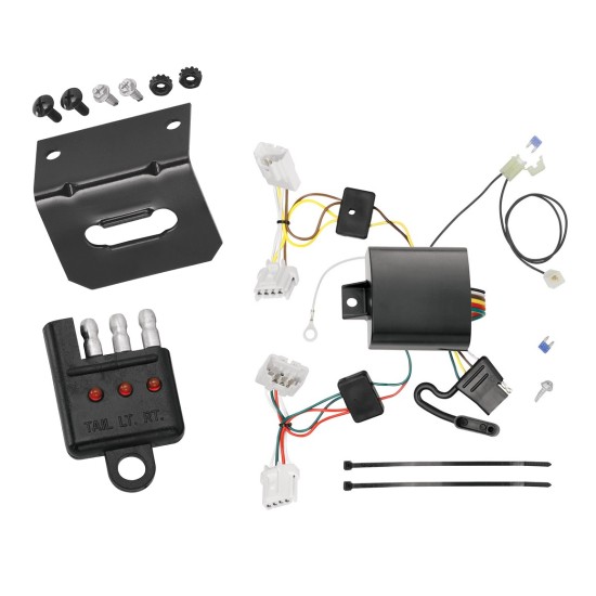 Trailer Wiring and Bracket w/ Light Tester For 09-14 Nissan Murano Except CrossCabriolet Plug & Play 4-Flat Harness