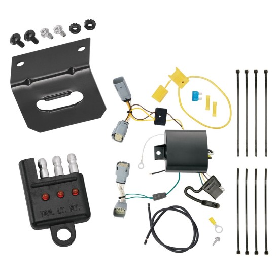 Trailer Wiring and Bracket w/ Light Tester For 15-23 Chrysler 300 Plug & Play 4-Flat Harness