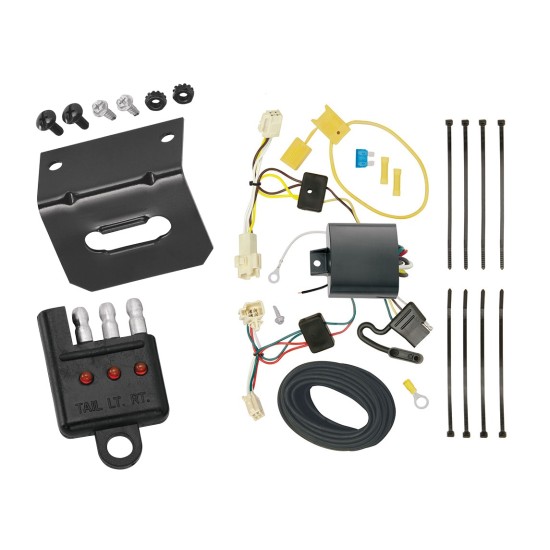 Trailer Wiring and Bracket w/ Light Tester For 15-22 Toyota Yaris Hatchback Plug & Play 4-Flat Harness