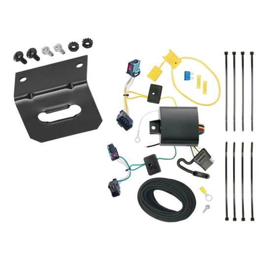 Trailer Wiring and Bracket For 05-10 VW Volkswagen Jetta 4 Dr. Sedan 4-Flat Harness Plug Play