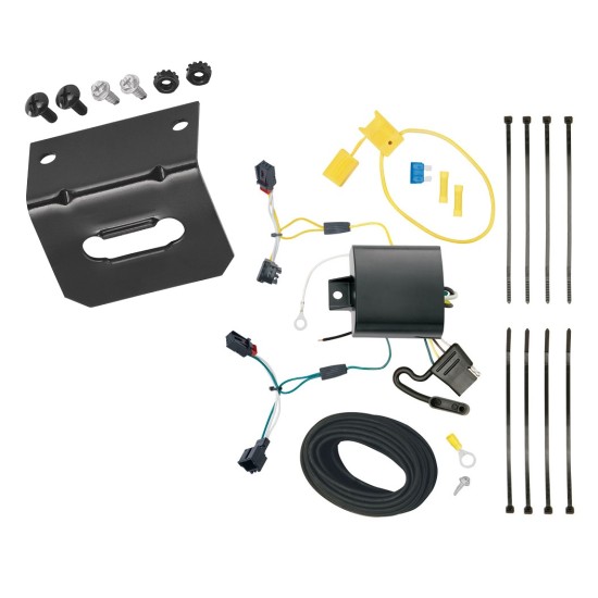 Trailer Wiring and Bracket For 11-17 VW Volkswagen Touareg All Styles 4-Flat Harness Plug Play