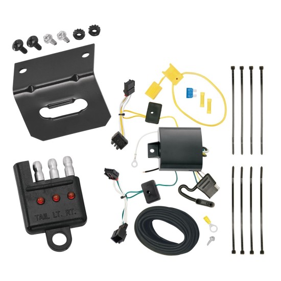 Trailer Wiring and Bracket w/ Light Tester For 12-17 Volkswagen Tiguan 2018 VW Tiguan Limited Plug & Play 4-Flat Harness