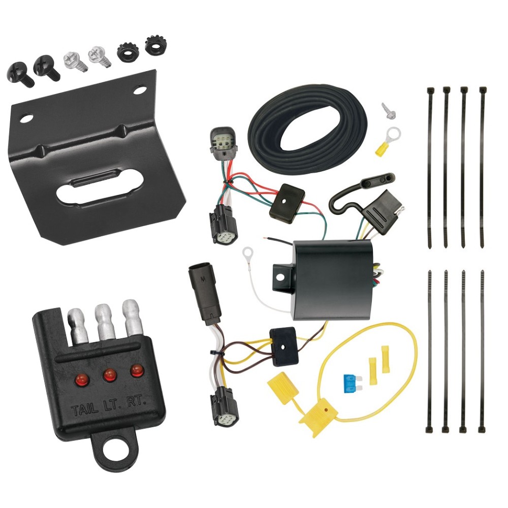 Trailer Wiring and Bracket w/ Light Tester For 15-18 Ford Edge Titanium and Sport Models Only Plug & Play 4-Flat Harness