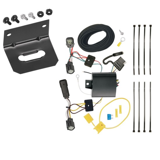 Trailer Wiring and Bracket For 15-18 Ford Edge Titanium and Sport Models Only 4-Flat Harness Plug Play