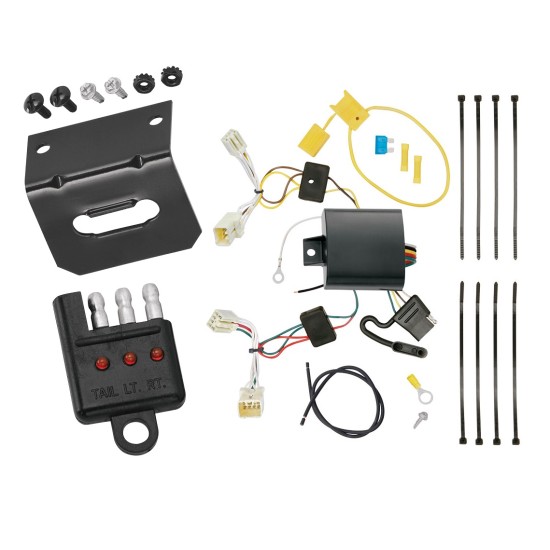 Trailer Wiring and Bracket w/ Light Tester For 12-20 Toyota Prius C All Styles Plug & Play 4-Flat Harness