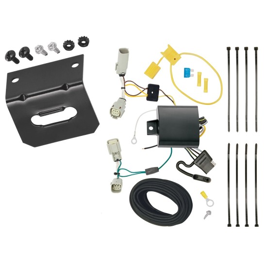 Trailer Wiring and Bracket For 17-20 Lincoln Continental 16-18 MKX All Styles 4-Flat Harness Plug Play