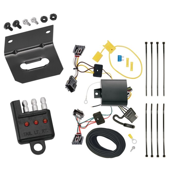 Trailer Wiring and Bracket w/ Light Tester For 12-19 VW Volkswagen Beetle All Styles 4-Flat Harness Plug Play