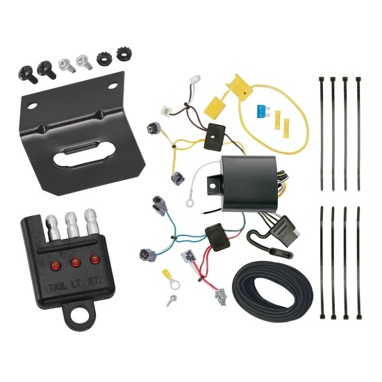 Trailer Wiring and Bracket w/ Light Tester For 16-17 Honda Accord Coupe 4-Flat Harness Plug Play