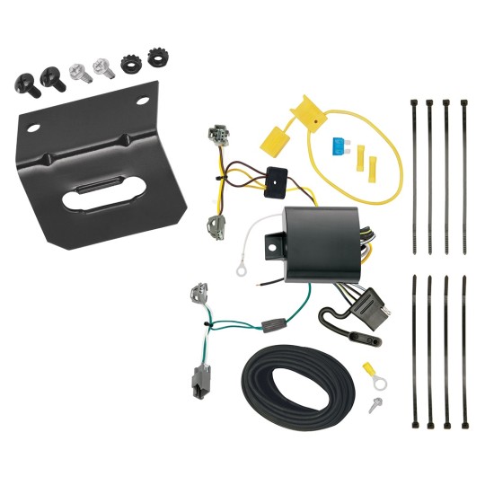 Trailer Wiring and Bracket For 16-19 Chevrolet Cruze (New Body Style) 4-Flat Harness Plug Play