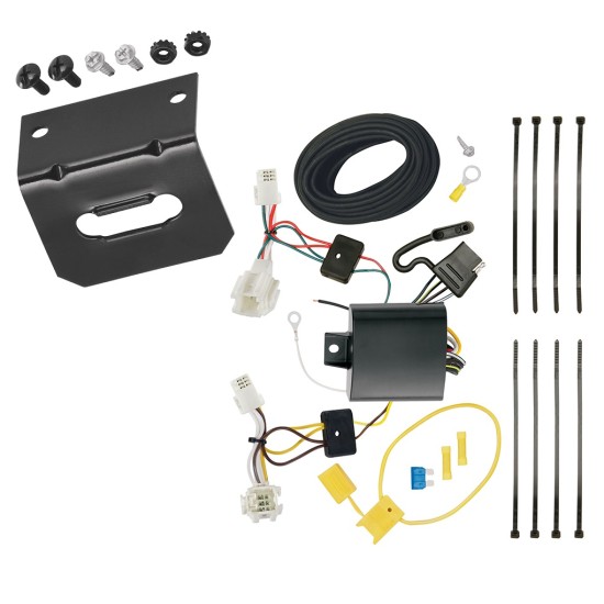 Trailer Wiring and Bracket For 16-21 Mazda CX-3 All Styles 4-Flat Harness Plug Play