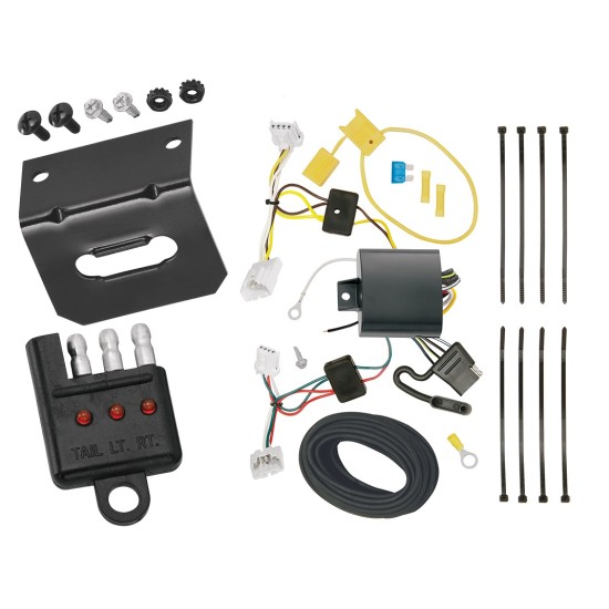 Trailer Wiring and Bracket w/ Light Tester For 16-22 Nissan Altima Plug & Play 4-Flat Harness