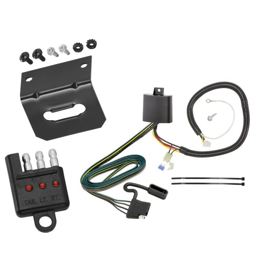 Trailer Wiring and Bracket w/ Light Tester For 17-24 Honda CR-V All Styles Plug & Play 4-Flat Harness