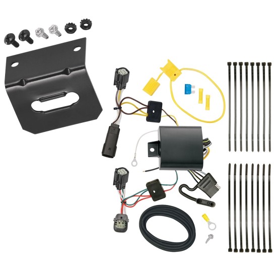 Trailer Wiring and Bracket For 17-23 Buick Encore All Styles 4-Flat Harness Plug Play