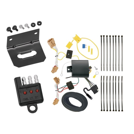 Trailer Wiring and Bracket w/ Light Tester For 18-24 VW Volkswagen Atlas Plug & Play 4-Flat Harness