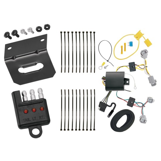 Trailer Wiring and Bracket w/ Light Tester For 18-22 Toyota C-HR Plug & Play 4-Flat Harness