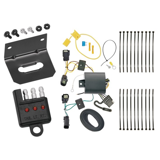 Trailer Wiring and Bracket w/ Light Tester For 18-22 Chevy Equinox Premier Plug & Play 4-Flat Harness