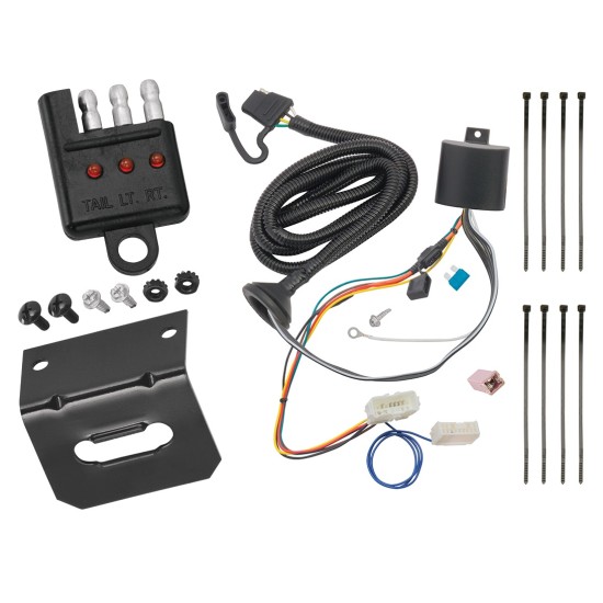 Trailer Wiring and Bracket w/ Light Tester For 16-22 Honda Pilot Plug & Play 4-Flat Harness