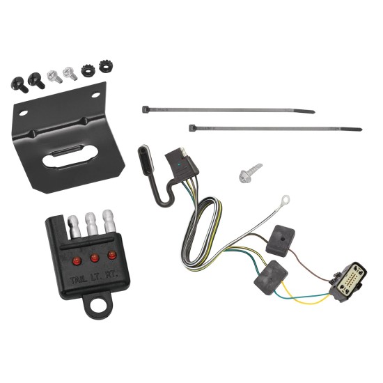 Trailer Wiring and Bracket w/ Light Tester For 18-24 Buick Enclave 18-23 Chevy Traverse 4-Flat Harness Plug Play