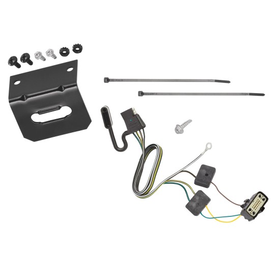 Trailer Wiring and Bracket For 18-24 Buick Enclave 18-23 Chevy Traverse 4-Flat Harness Plug Play