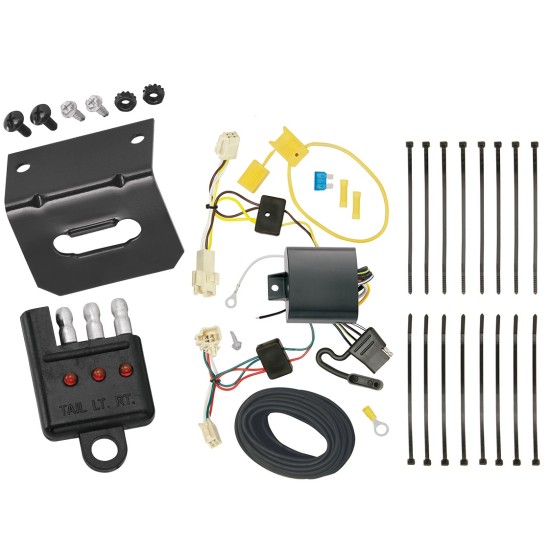 Trailer Wiring and Bracket w/ Light Tester For 18-24 Toyota Camry All Styles 4-Flat Harness Plug Play