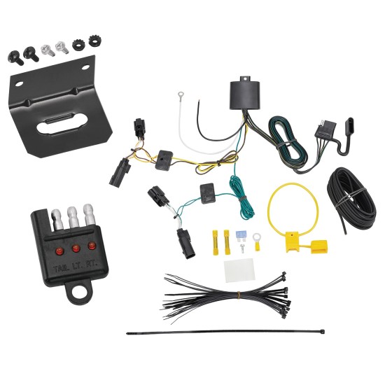 Trailer Wiring and Bracket w/ Light Tester 18-24 GMC Terrain Without Relay Provisions 4-Flat Harness Plug Play