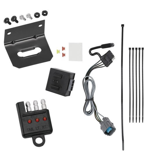 Trailer Wiring and Bracket w/ Light Tester For 17-24 Honda Ridgeline Plug & Play 4-Flat Harness