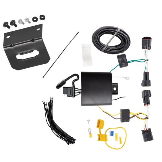 Trailer Wiring and Bracket For 17-24 Jaguar F-Pace 18-22 Land Rover Range Rover Velar 4-Flat Harness Plug Play