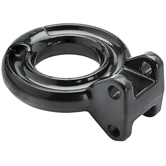 Bulldog 14K Lunette Ring Trailer Tow Hitch Loop Eye For Adjustable Channel Bracket 3" Diameter Black