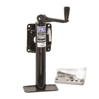 Pro Series 2,000 lbs. Round Snap-Ring Swivel Trailer Jack Bolt-on Topwind 10" Lift