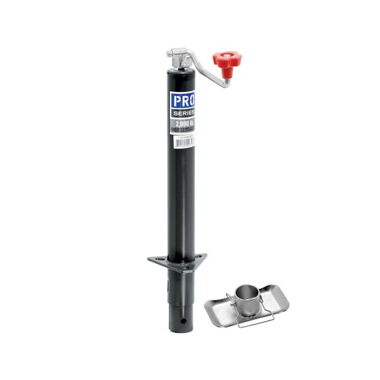 Pro Series Round 2,000 lbs. A-Frame Trailer Jack Topwind 15" Lift w/ 2" Footplate Stand