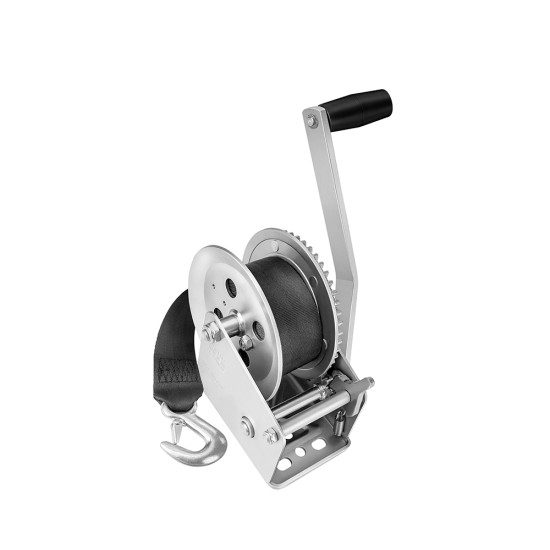 Fulton Trailer Winch 1,800 Lbs. w/20 ft Strap 10" Manual Handle Crank Marine Sale Boat