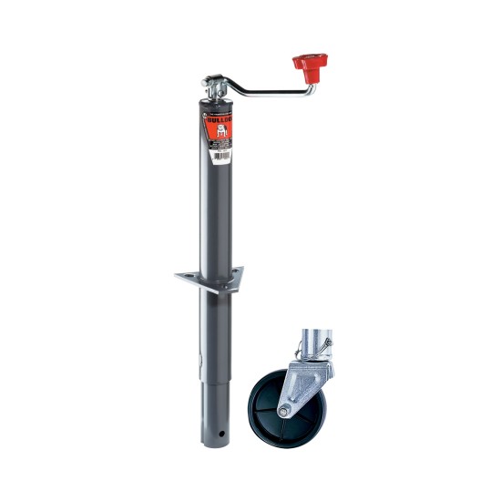 Bulldog 2,000 lbs. Round A-Frame Trailer Jack Topwind 15" Lift w/ 2-3/32" Tall Removable Footplate