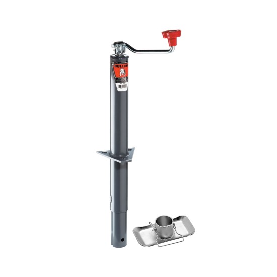 Bulldog 2,000 lbs. Round A-Frame Trailer Jack Topwind 15" Lift 6" w/ 2" Footplate Stand