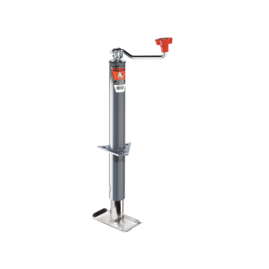 Bulldog 2K A-Frame Trailer Jack with Footplate, Topwind, Gray Powdercoat Finish