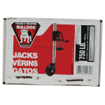 Bulldog Rack and Gear Trailer Jack with Wheel, 750 lb Lift, Zinc Plated Post