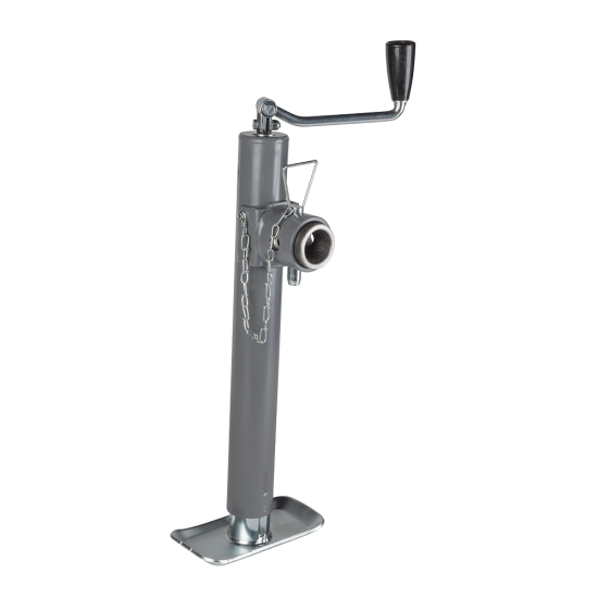 Bulldog 5K Pipe Mount Swivel Trailer Jack, Topwind, Zinc and Gray Powdercoat Finish