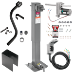 Bulldog 2 Speed 12K Trailer Jack Planetary Gearbox Non Spring Return Drop Leg Curbside Plunger Pin without Crank Bulldog Electric Motor Powered-Drive Kit Manual Override Crank