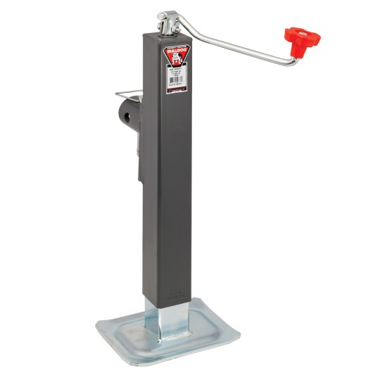 Bulldog 8,000 lbs Square Trailer Jack Tubular Swivel Mount Topwind - 15" Lift w/o Mating Mount