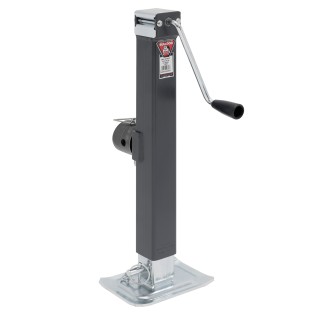 Bulldog 8,000 lbs Square Trailer Jack Drop Leg w/ Round Tubular Swivel Mount Sidewind - 15" Lift