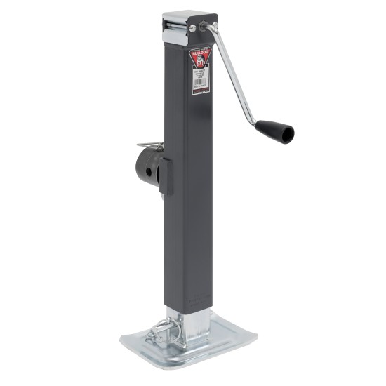 Bulldog 8,000 lbs Square Trailer Jack Drop Leg w/ Round Tubular Swivel Mount Sidewind - 15" Lift